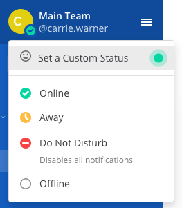 Set a custom status.