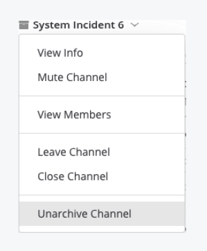 Unarchive a channel.