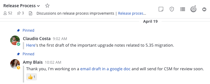 Enter slash commands in the message field.