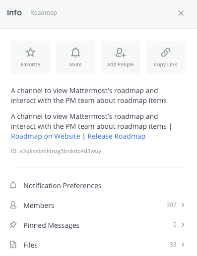 Access channel information by using the View Info icon.