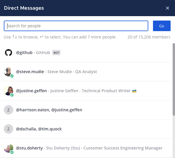 Write a direct message or group message.