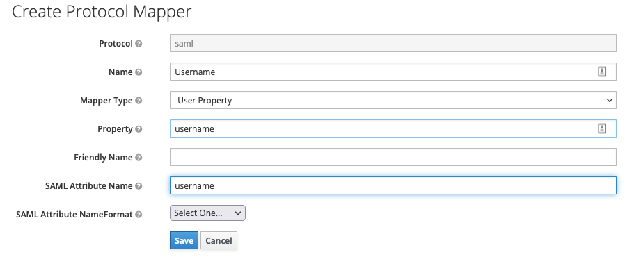In Keycloak, on the Mappers tab, create a protocol mapper, then save your changes.
