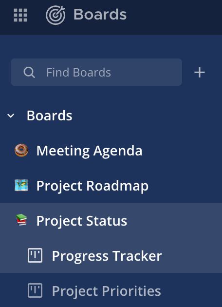 Boards sidebar categories can be customized for easier navigation.