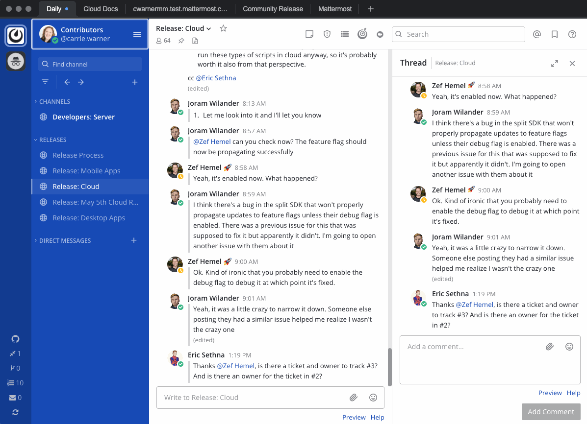 Navigate the Mattermost channel sidebar using a keyboard.