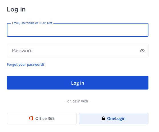 Log in to Mattermost with SAML credentials, such as OneLogin.