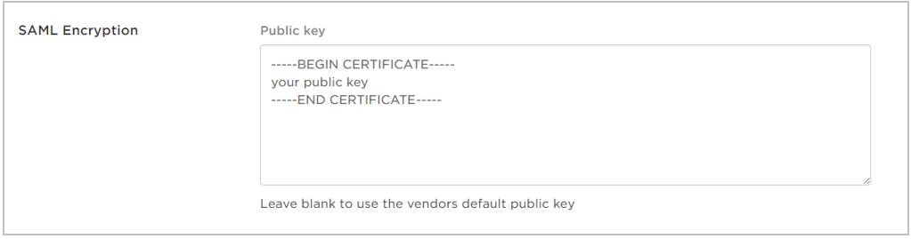 In the Mattermost System Console, enable encryption and save your changes. When you return to OneLogin, return to the Configuration tab, access the SAML Encryption field, and paste the generated Public Key into the SAML Encryption field. This field isn't visible in OneLogin until encryption is enabled in Mattermost. Save your OneLogin changes.