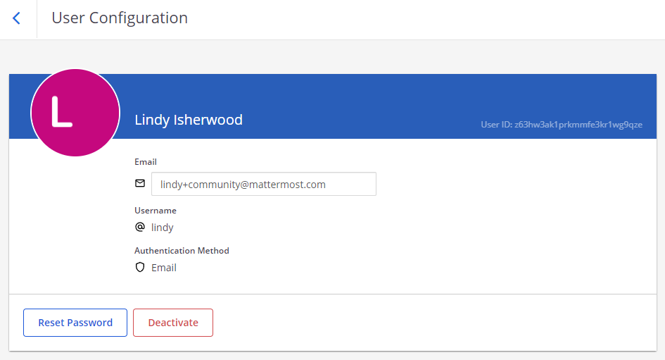 Find the User ID under User Management using the System Console.