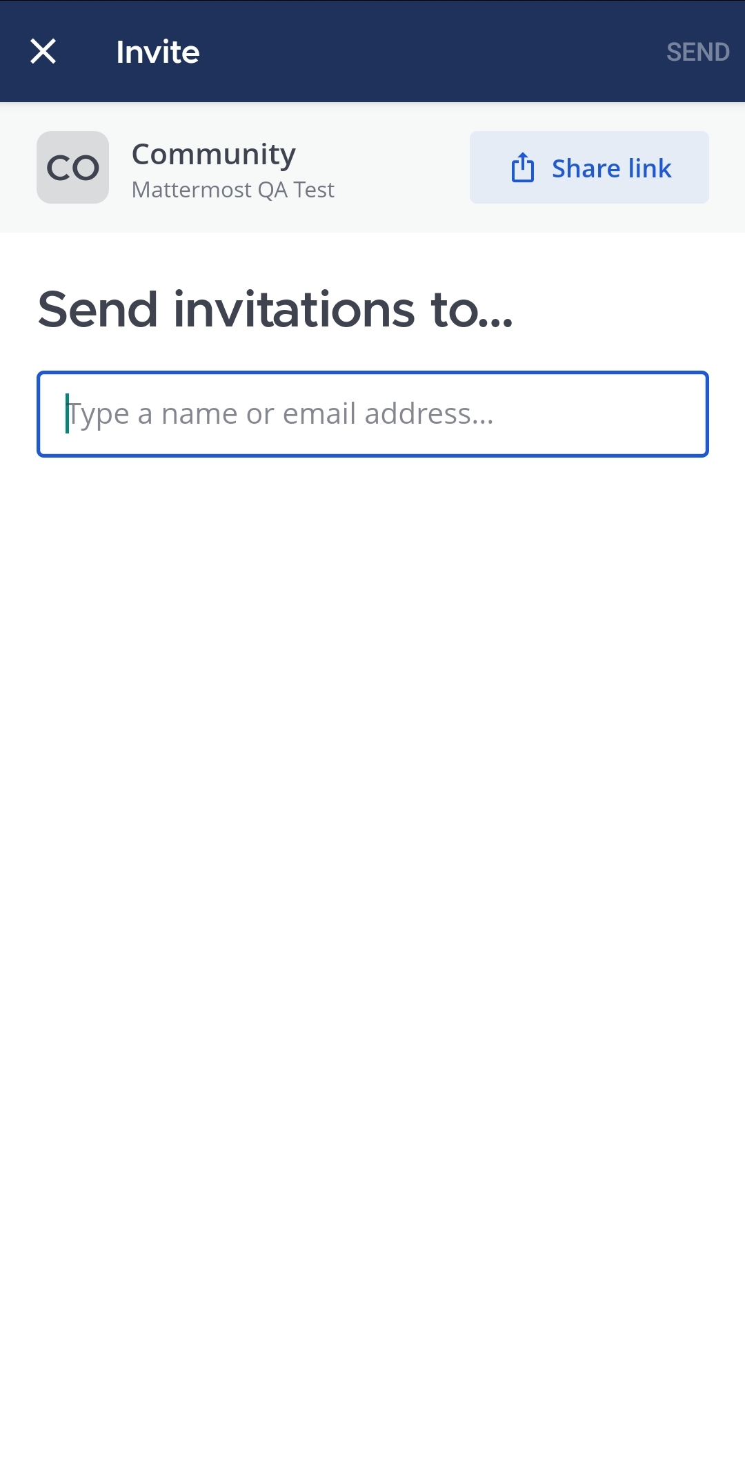 You can also invite a user by selecting Share link button.