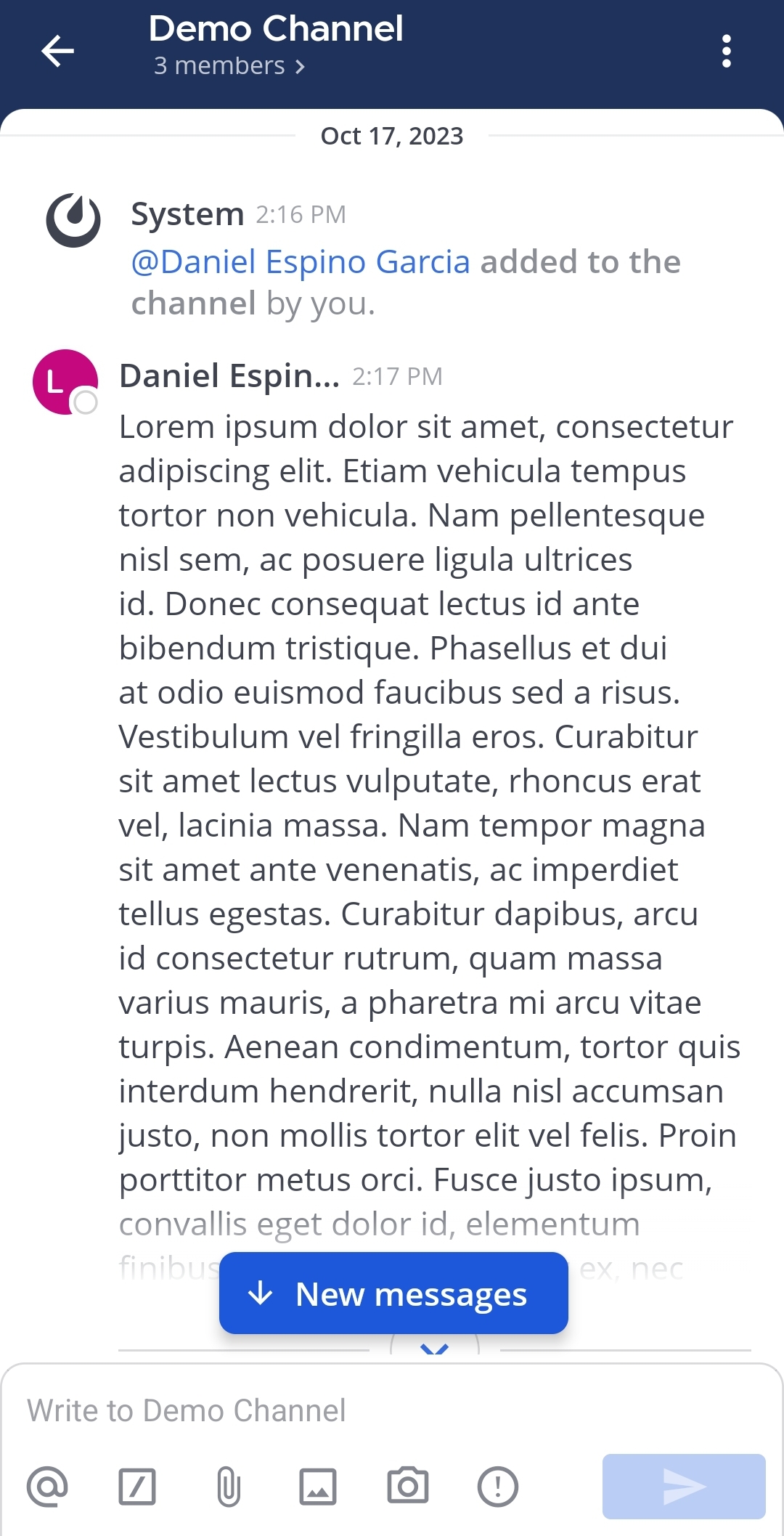 Tap on More options to access available options for the channel.