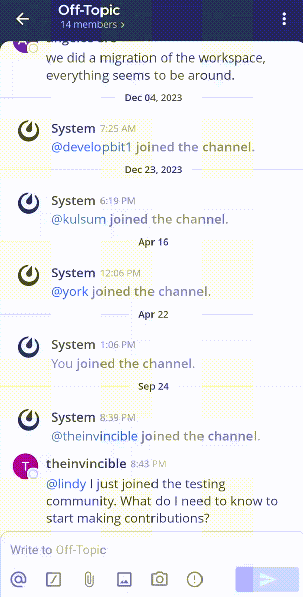 Tap and hold on a message to access the available options.