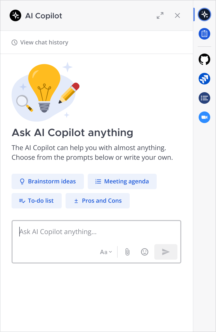 Privately chat with Copilot inside Mattermost via the right-hand sidebar.