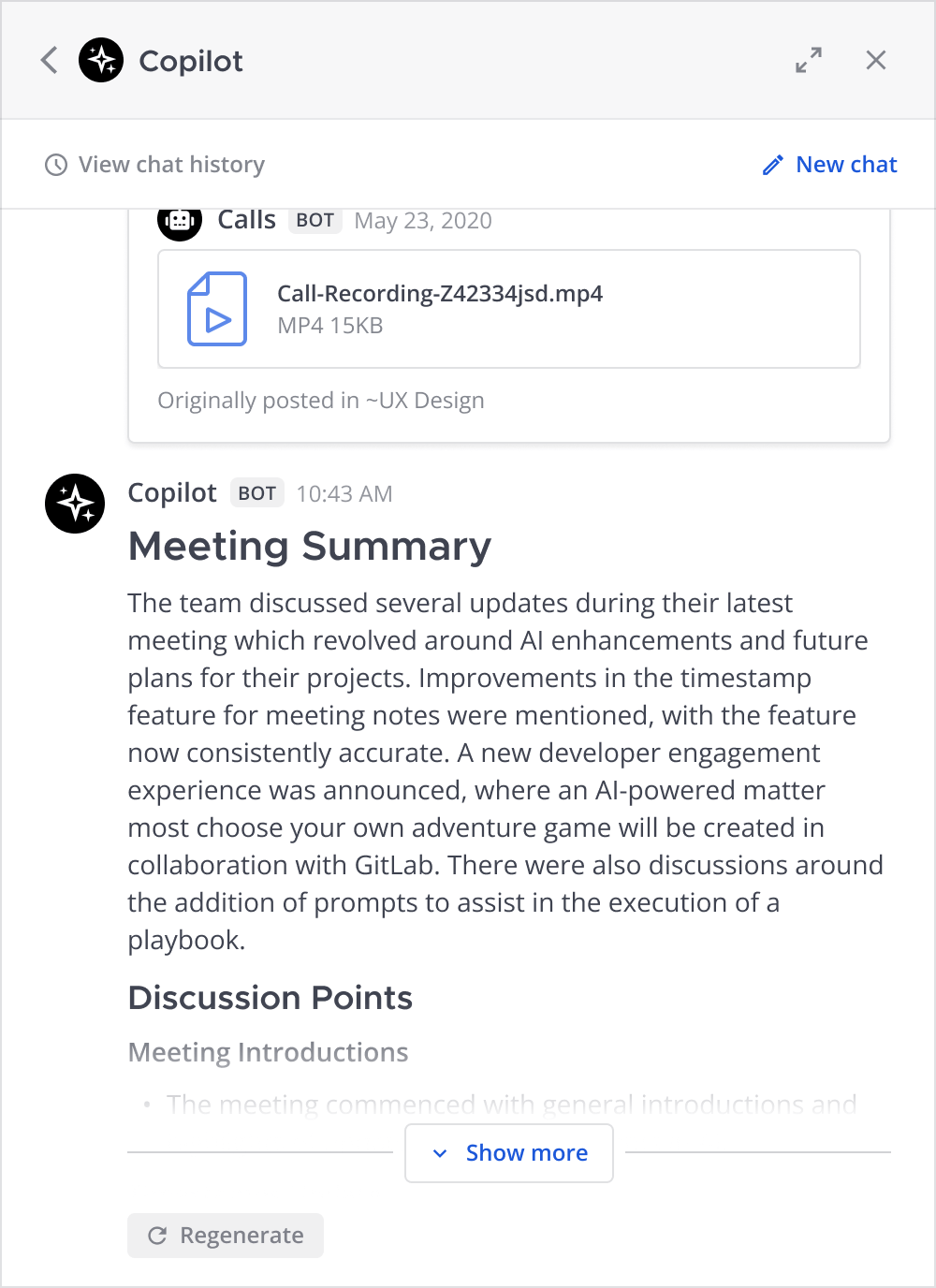 Easily share the updates from your Mattermost Calls with your team and broader organization by turning recordings into detailed summaries at the click of a button.
