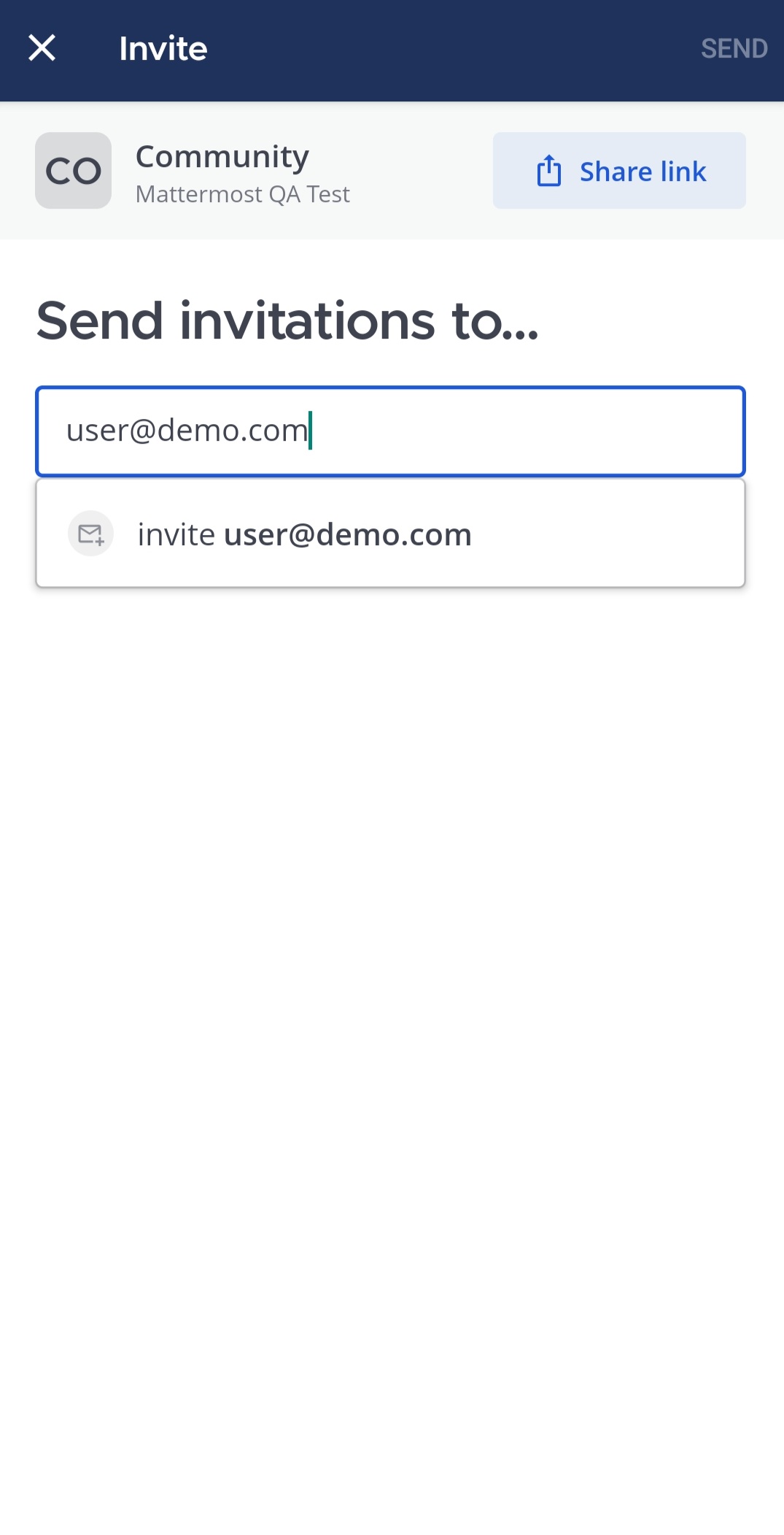 You can invite a user using their email address.