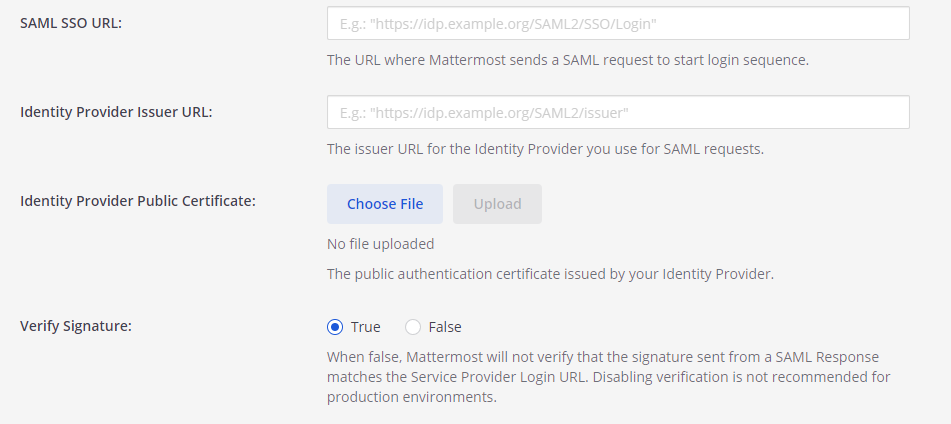 In the System Console, configure SAML as documented, where the Service Provider Identifier matches the Client ID you configured in Keycloak.