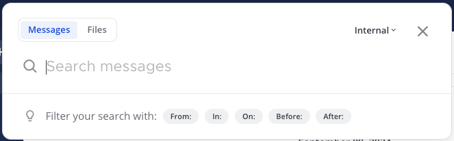 Use the expanded Search field to search for messages.