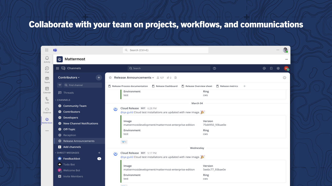 Community for Mattermost is available in the Microsoft App Store.