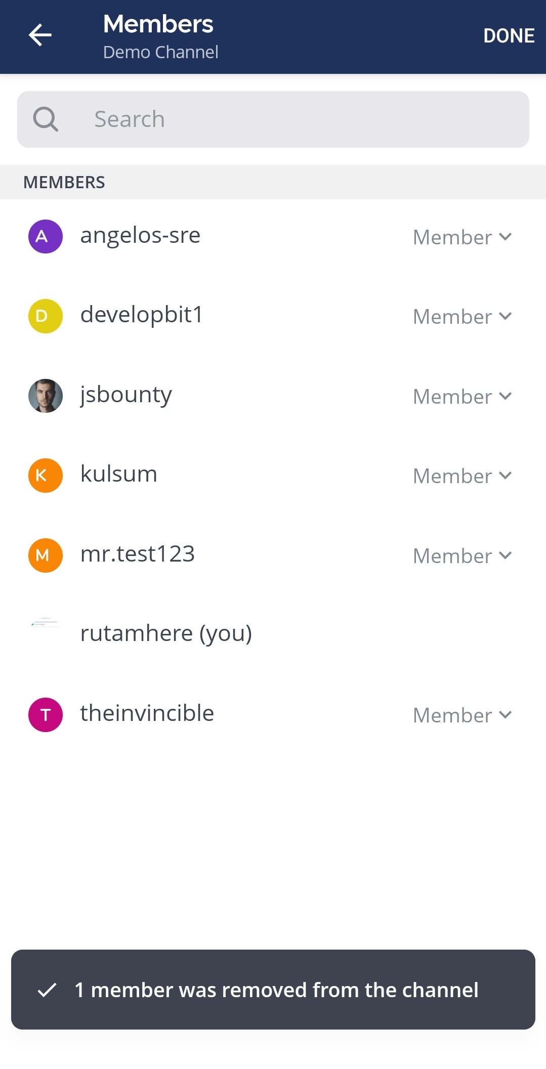 Tap on Done to exit and return to the channel.