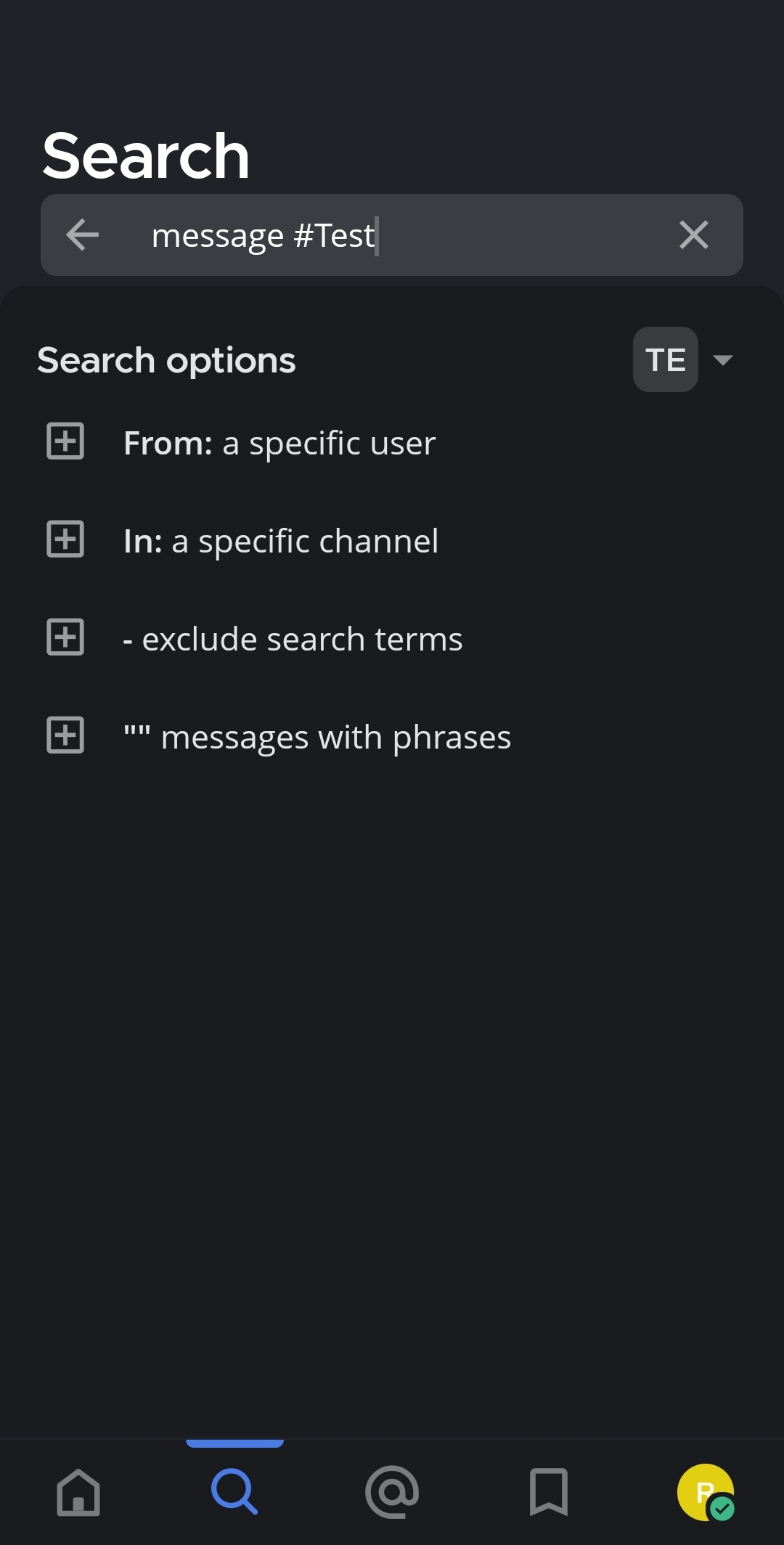 Type your search criteria along with applicable hashtags.