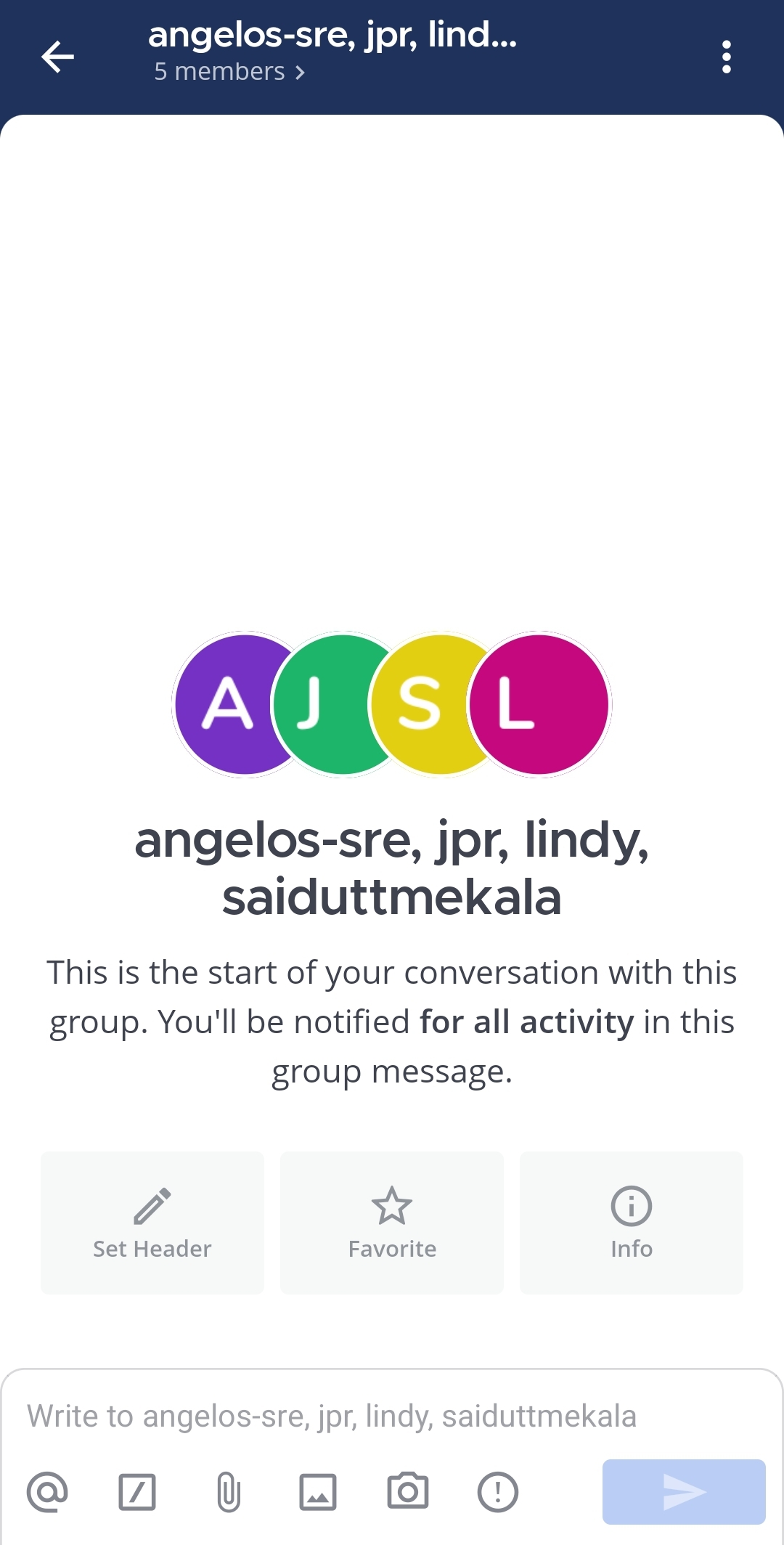 Tap on More options to access available options for the group.