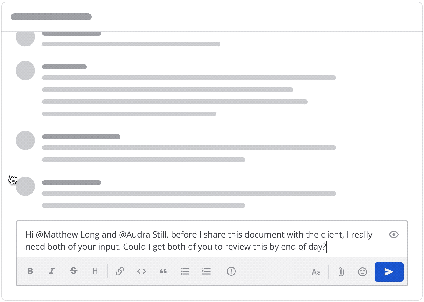 Ensure important and urgent messages stand out clearly by adding priority labels to root messages.