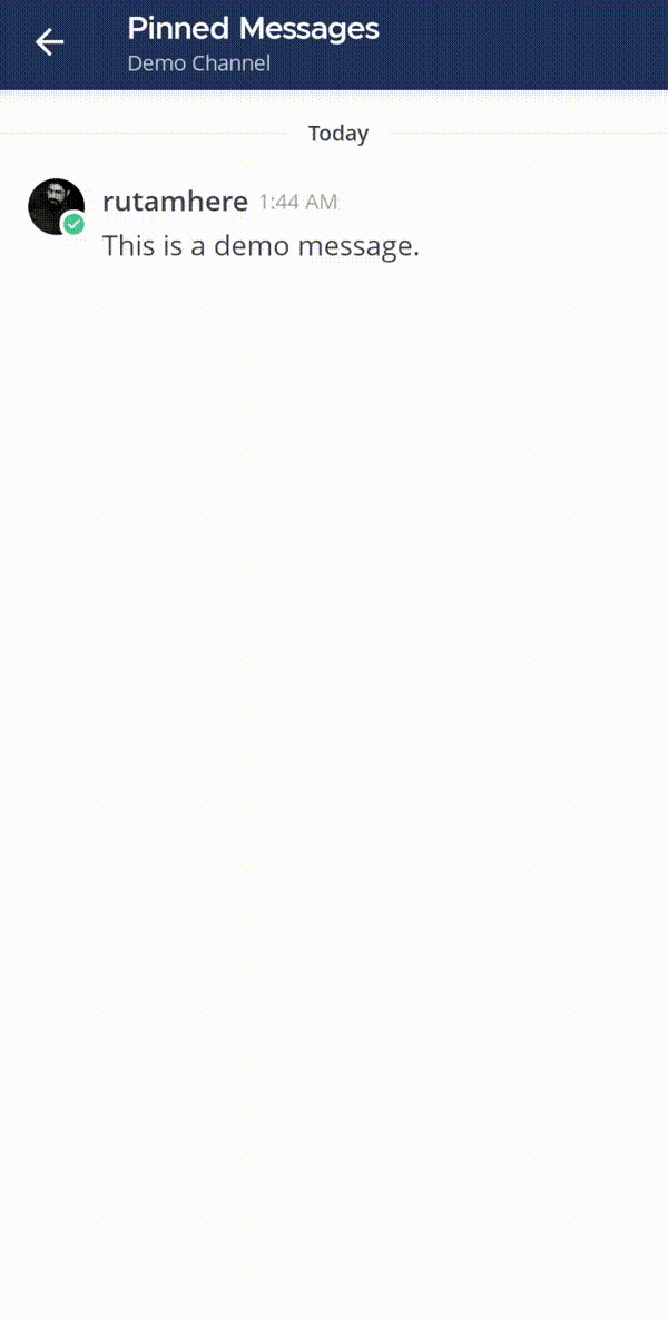 Tap and hold on a message in the pinned messages list to explore available options to unpin it.