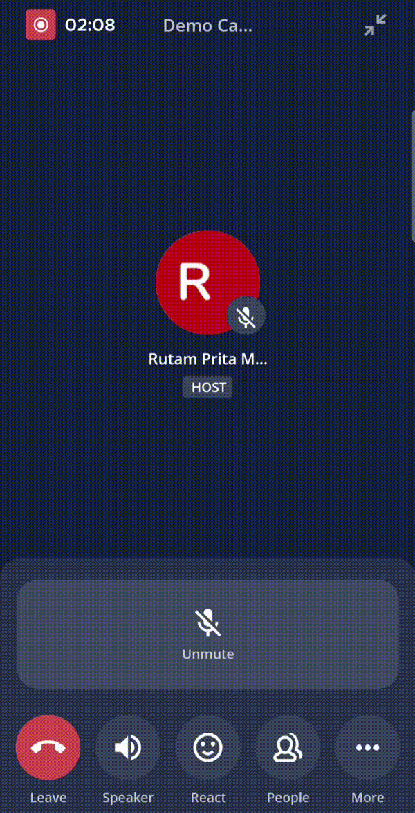 Tap on Stop Recording to stop recording the call.