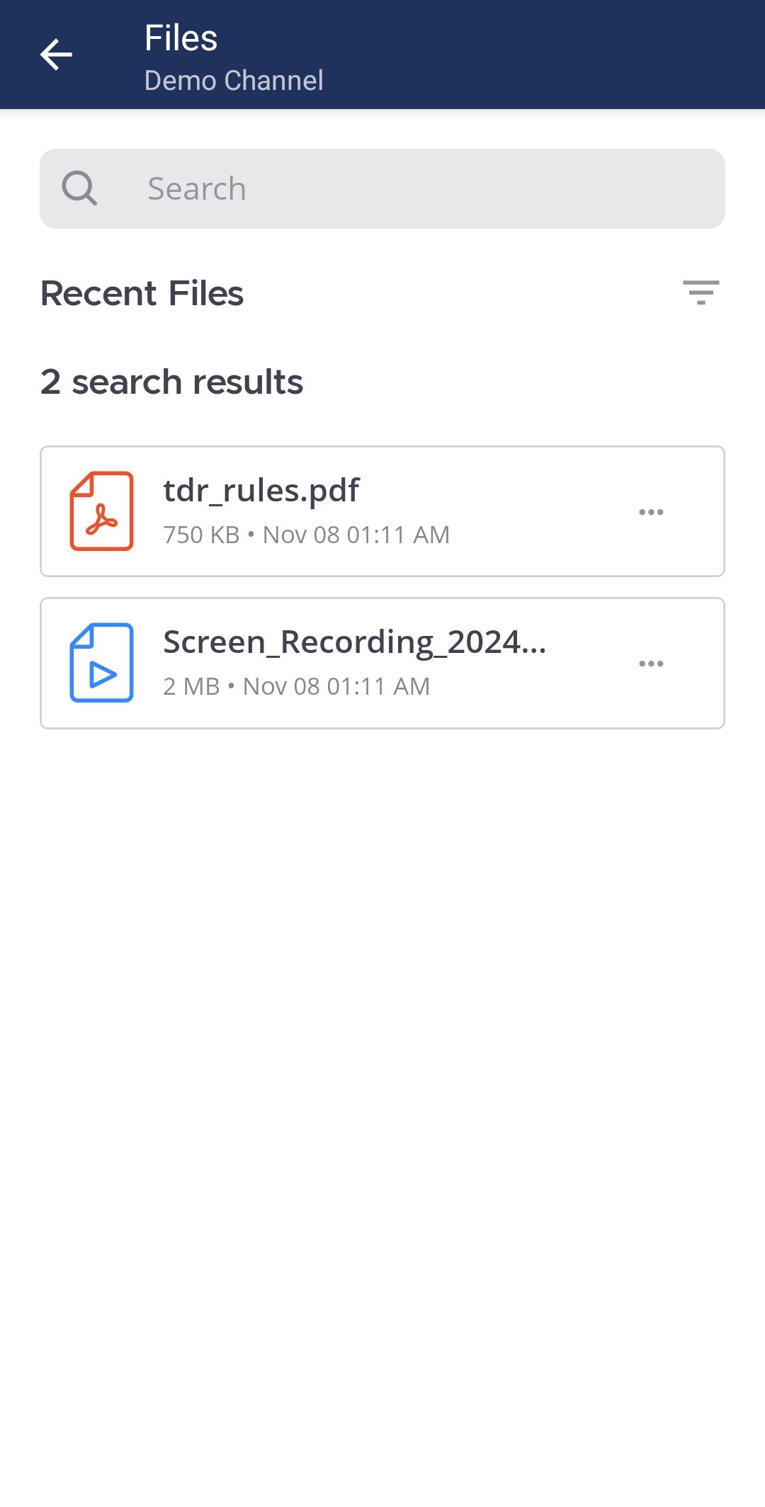 Tap on a file to download and open it.