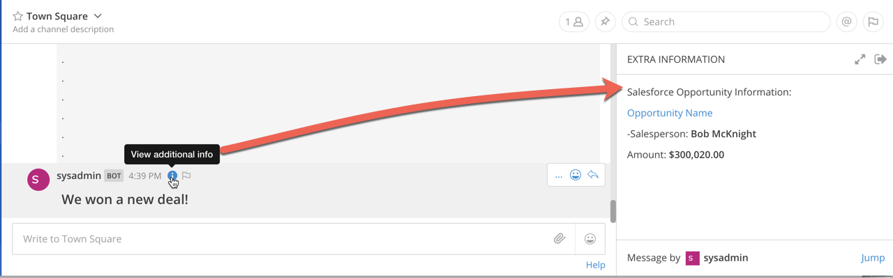 Example of a post with a card property displaying more information in the sidebar.