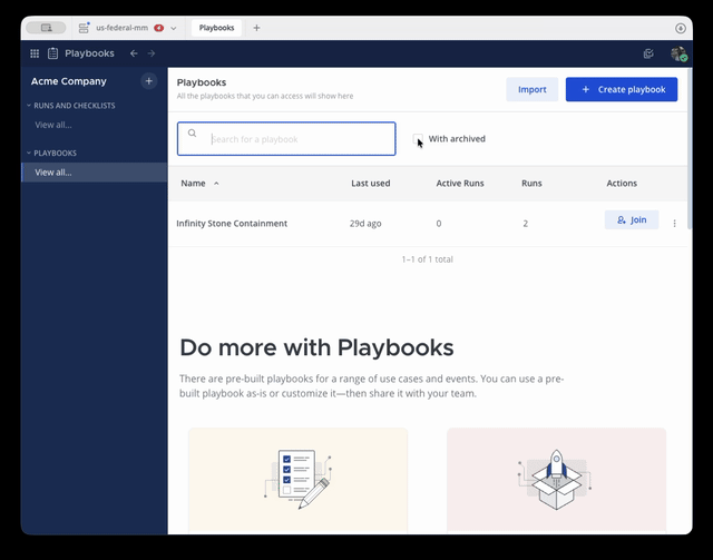 Restore an archived playbook