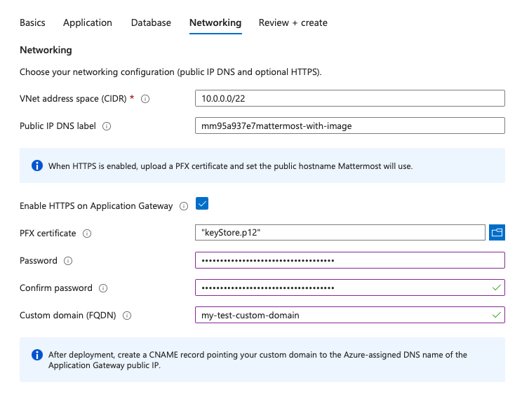 An example of the Azure Native Networking setup screen.