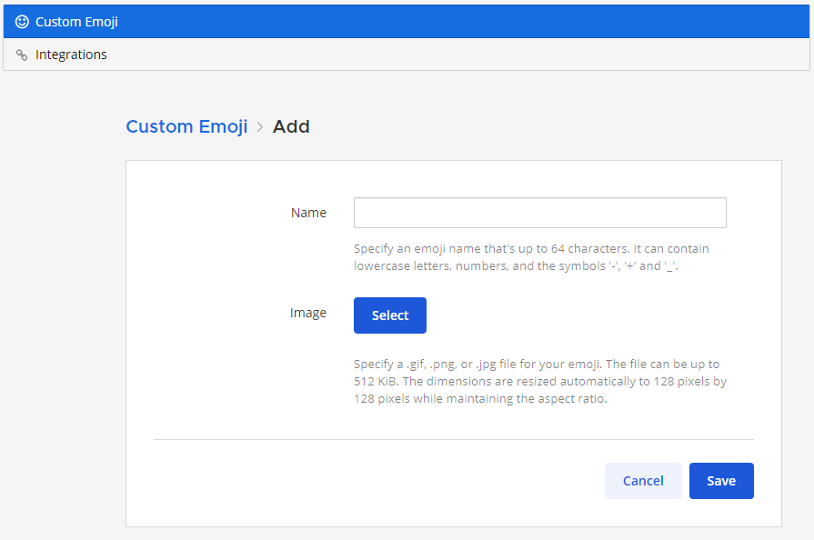 Name and upload custom emojis to Mattermost.