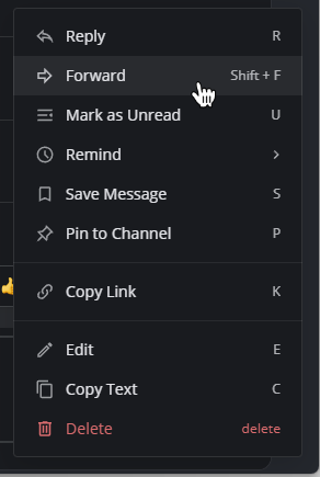 You can forward messages to others using the More option.