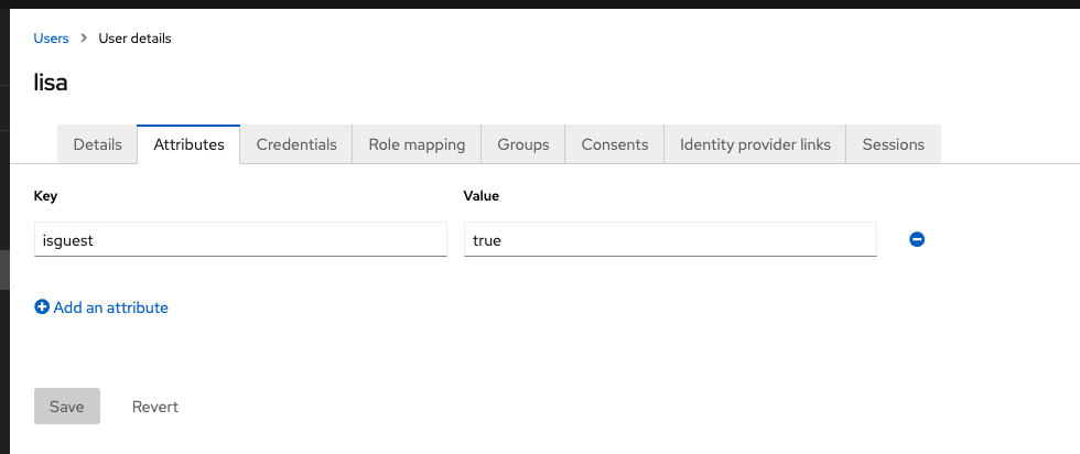 An example of adding an attribute to a user.